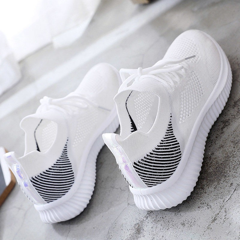 Women's shoes 2021 spring new white breathable sports mesh versatile summer hollow walking flying woven non-slip ladies sneakers