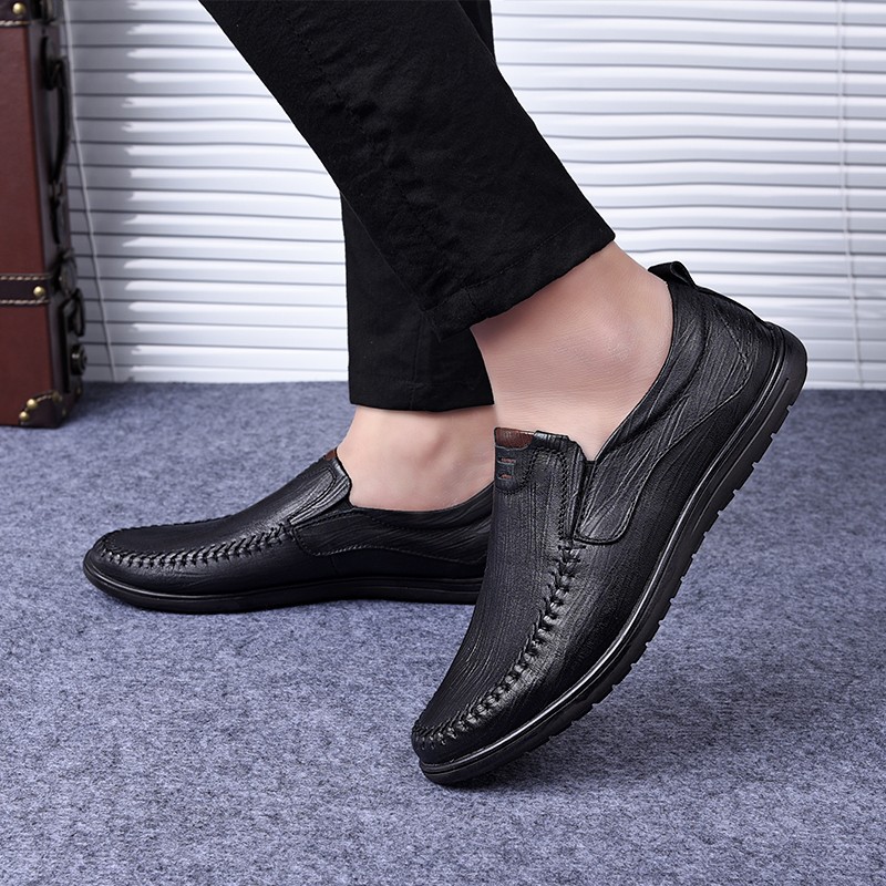 Men's genuine leather shoes moccasin slip-on shoes casual driving shoes