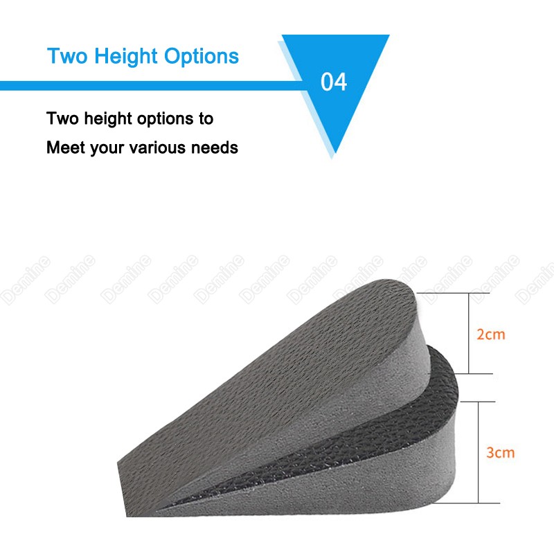 Invisible Height Increase Insoles For Shoes Heel Elevators Cushion Soft Anti-Slip EVA Memory Foam Increase Insoles For Mold Feet