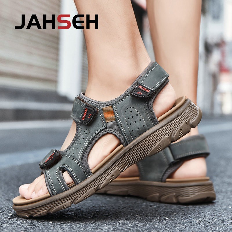 Super Light Summer Men Sandals Brand Beach Water Shoes Outdoor Breathable Trekking Fashion Sandals Fishing Genuine Leather Shoes