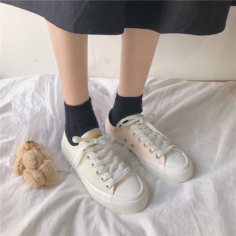 Women Color Changing Canvas Shoes Trendy Fashion Versatile Low-top Lace-up Boarding Shoes Cute Fairy Colorful Kawaii Sneakers