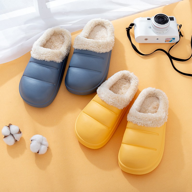 Men and women winter slippers fur slippers passionate and comfortable garden clogs mules slippers home cotton shoes couple indoor slippers