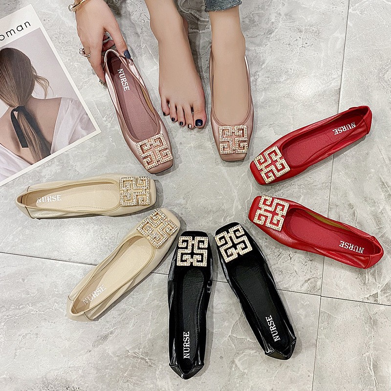 Plus Size Women Flats Candy Color Shoes Woman Loafers Square Toe Slip-on Fashion Flat Casual Shoes Woman Zapatos Mujer Size 43