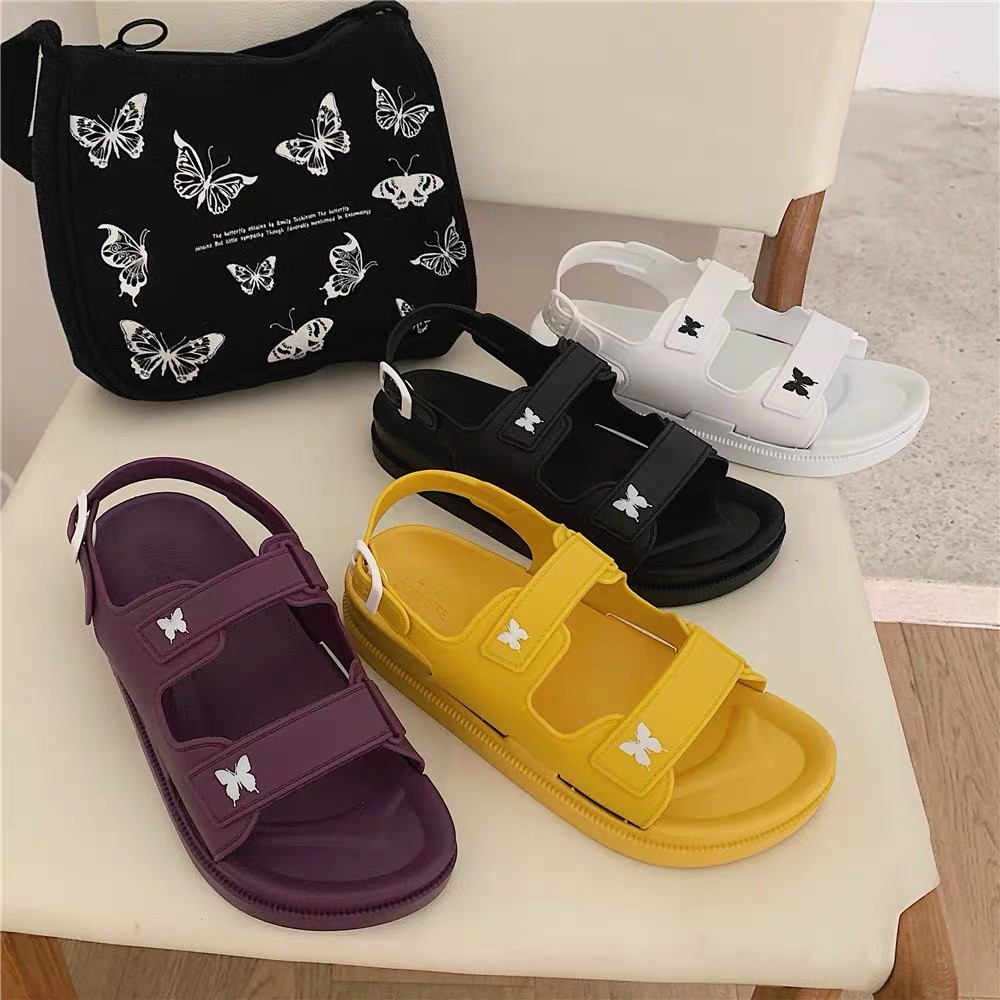 Women Sandals 2021 Lolita Shoes Platform Kawaii Summer Flip Flops Butterfly Casual Roman Vintage Fashion Female Flat Shoes