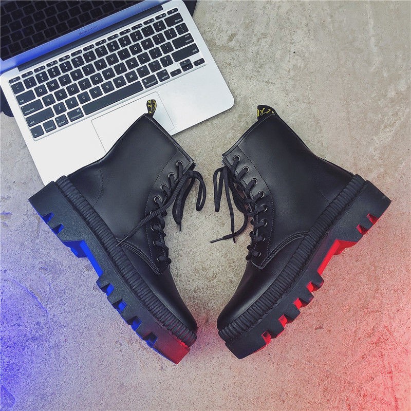 Thick Cloth Base Mid-top Men Boots Autumn British Trend Boots Hight Top Korean Casual Shoes 2022 Winter New Black