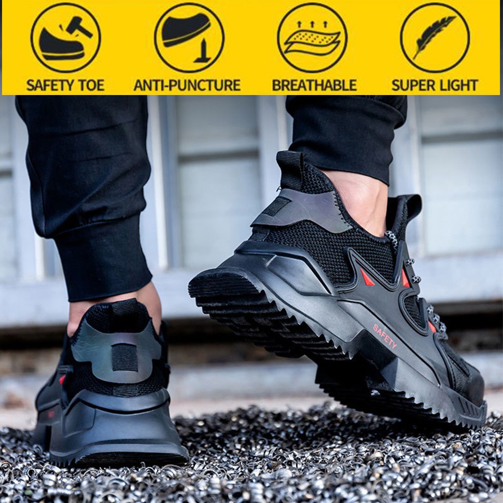 Safety shoes men's breathable anti-smashing anti-puncture safety shoes work shoes new all seasons indestructible shoes