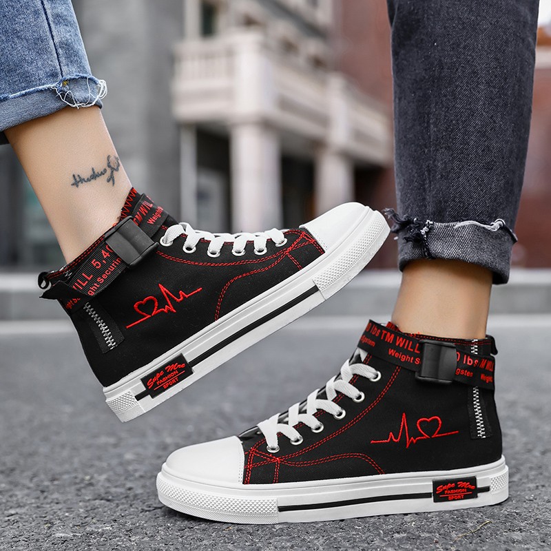 TUINANLE Vulcanized Shoes Sneakers For Women Lace-up Casual Canvas Shoes Size 35-44 Breathable High-top Men Shoes Tenis Feminino