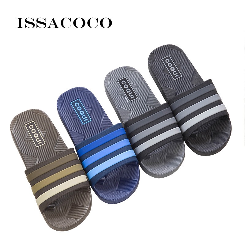 ISSACOCO New Home Slippers Man Slippers Shoes Men Sandals Man High Quality Soft Bathroom Beach Shoes Pantuflas Terlik Chinelo