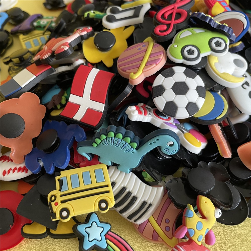 50-200pcs Boys Shoe Charms for Crocs Classic Cartoon Dinosaur Football Car Shoe Accessories Decorations Crocodile Charms Kids Gifts