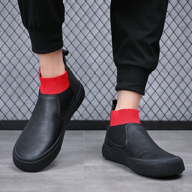 Brand New Men Fashion Boots British Style High-Top Casual Pu Leather Loafers Autumn Round Toe Male Designer Shoes M21321