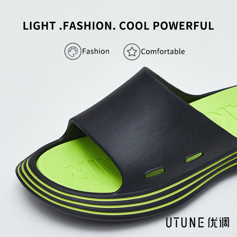 UTUNE Outdoor Women Summer Shoes Runway Slippers Outside EVA Men Beach Slides Soft Thick Sole Non-slip Sandals Indoor Bathroom