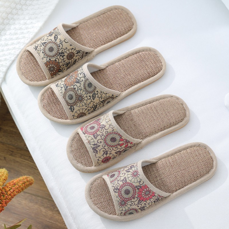 Women Home Slippers Indoor Floor Soft Couple Linen Slippers Bedroom Shoes Ladies Summer New Flex Flip Flops Zapatillas chaus contact