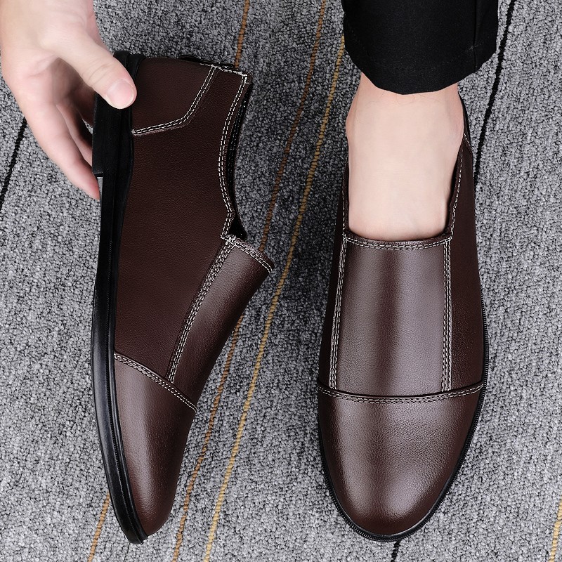 Summer outdoor soft men shoes leather loafers slip on comfortable driving shoes moccasins casual driving shoes