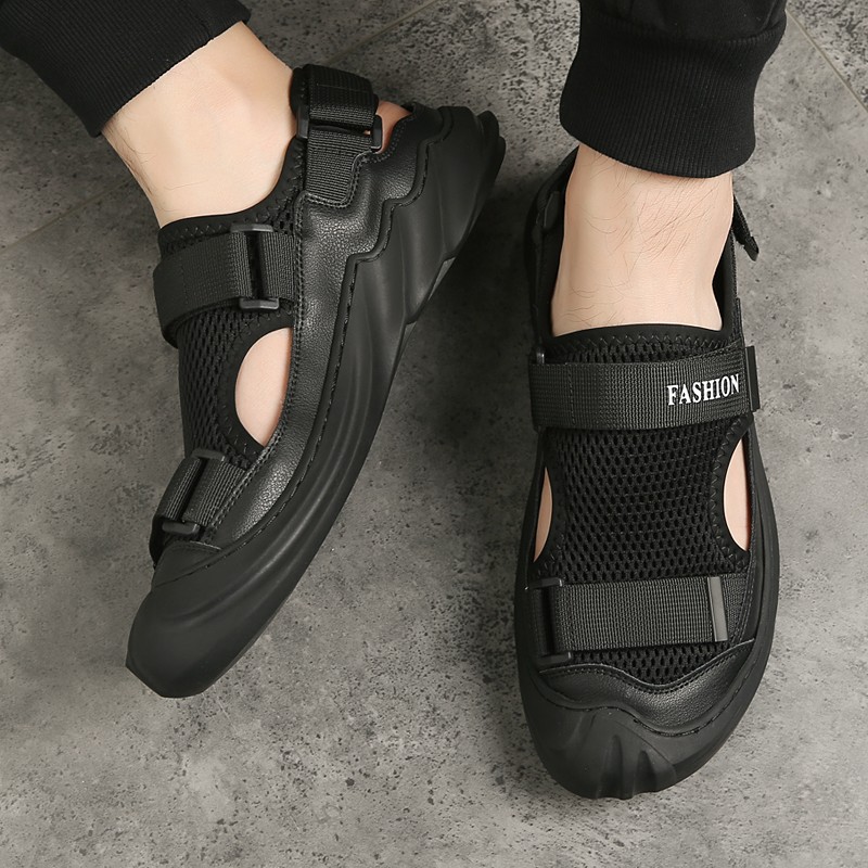 2022 Summer Fashion Men's Sandals Sport Non-Slip Slippers Casual Beach Shoes Breathable Mesh Fashion Black Men's Shoes