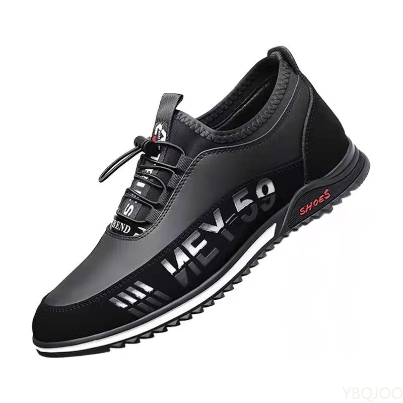 2022 Men's PU Leather Shoes Men's Casual Shoes Breathable Lightweight Black Sneakers Outdoor Driving Shoes Business Men's Shoes