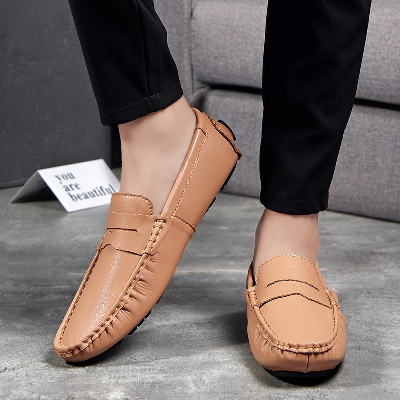 Leather men's shoes luxury brand men's casual shoes comfortable non-slip shoes men's genuine driving shoes simple fashion shoes