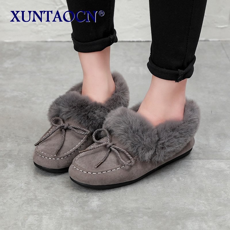 Winter Warm Brand Women Flat Sneakers Winter Plush Fur Female Loafers Faux Fur Female Casual Shoes Flats