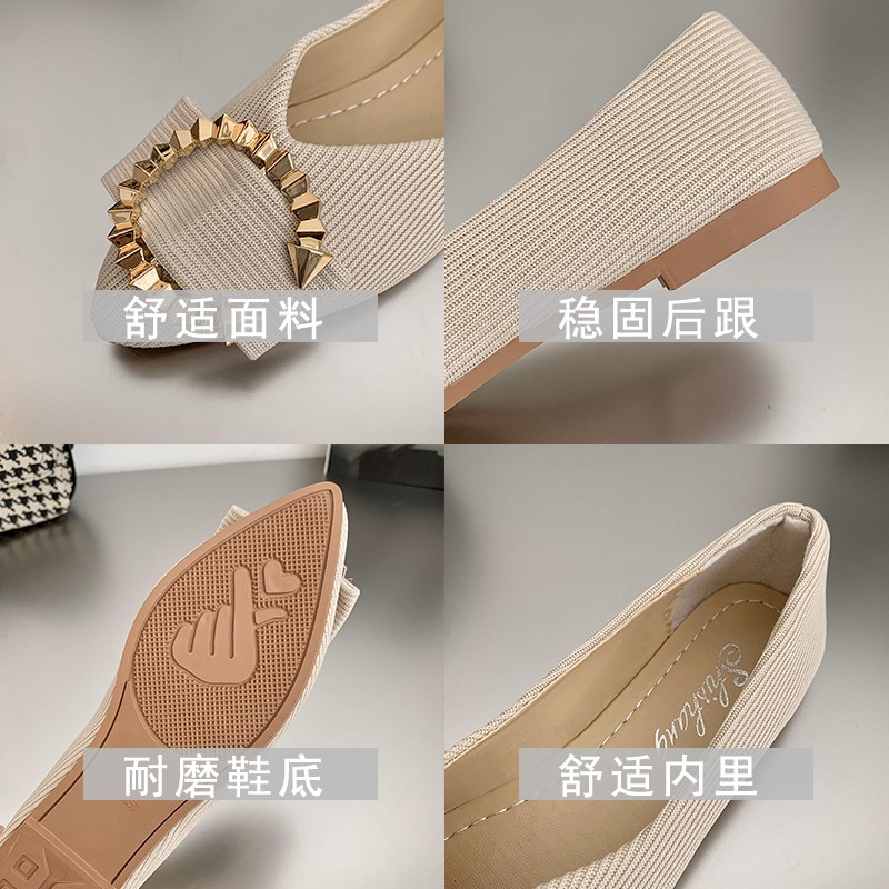 female shoes 2020 summer shallow mouth tip flats for women soft lazy pedal shoes flat shoes women shoes woman