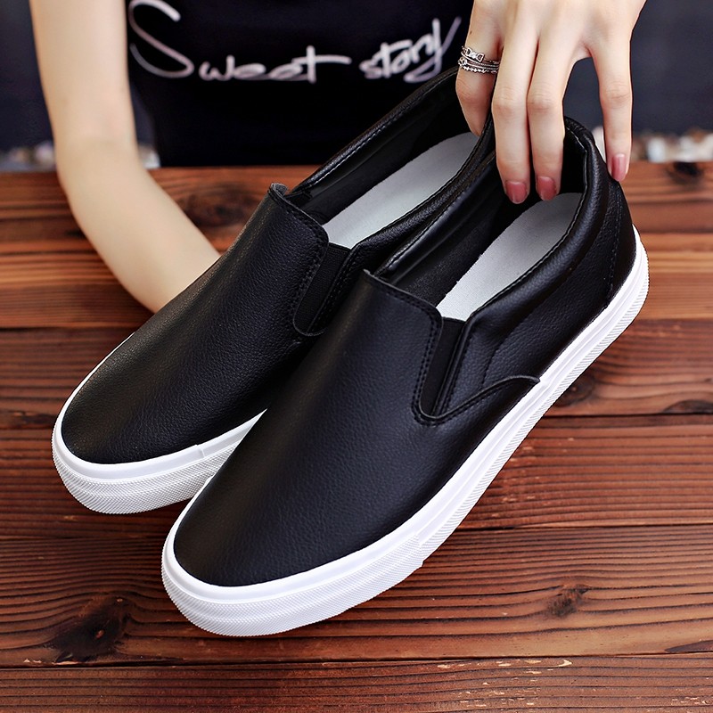 ZYYZYM - Men's PU Leather Shoes Lightweight Breathable Vulcanized Sneakers For Spring Autumn