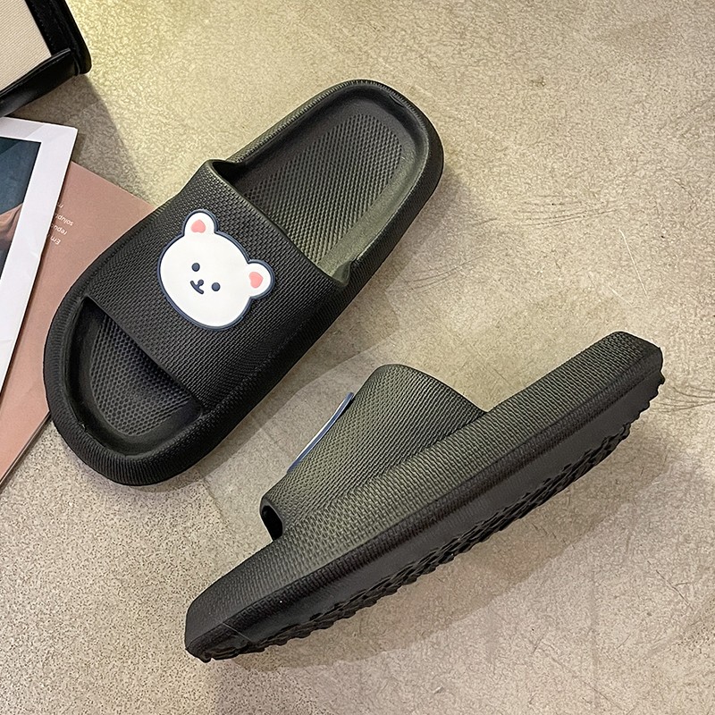 Lucifer Cute Cartoon Bear Platform Slippers Women 2022 Summer EVA Soft Sole Home Flip Flops Woman Non-slip Beach Sandals Female