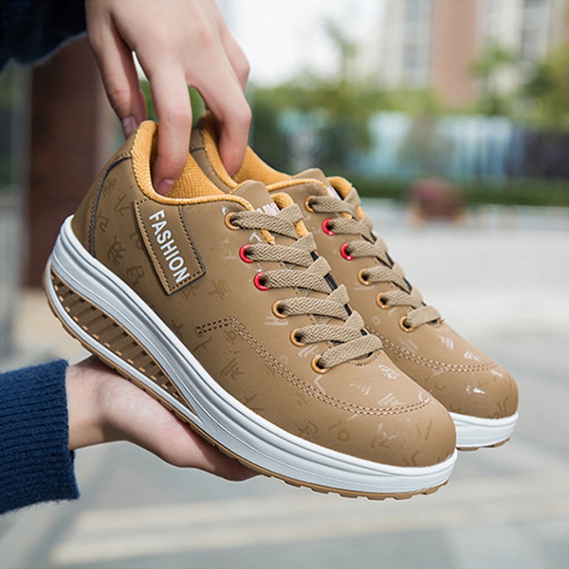 Ladies casual shoes rocking shoes platform casual shoes waterproof wedges sneakers sneakers