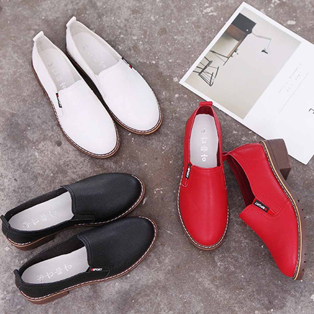 New Women Shoes Autumn Girls Oxford Shoes Waterproof Female PU Leather Shoes Causal Lesies