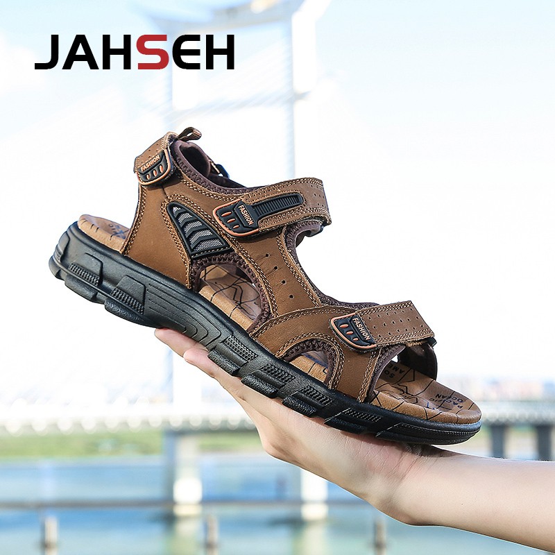 Classic Brand Mens Sandals Summer Genuine Leather Sandals Men Outdoor Lightweight Sandal Holiday Fashion Shoes For Men