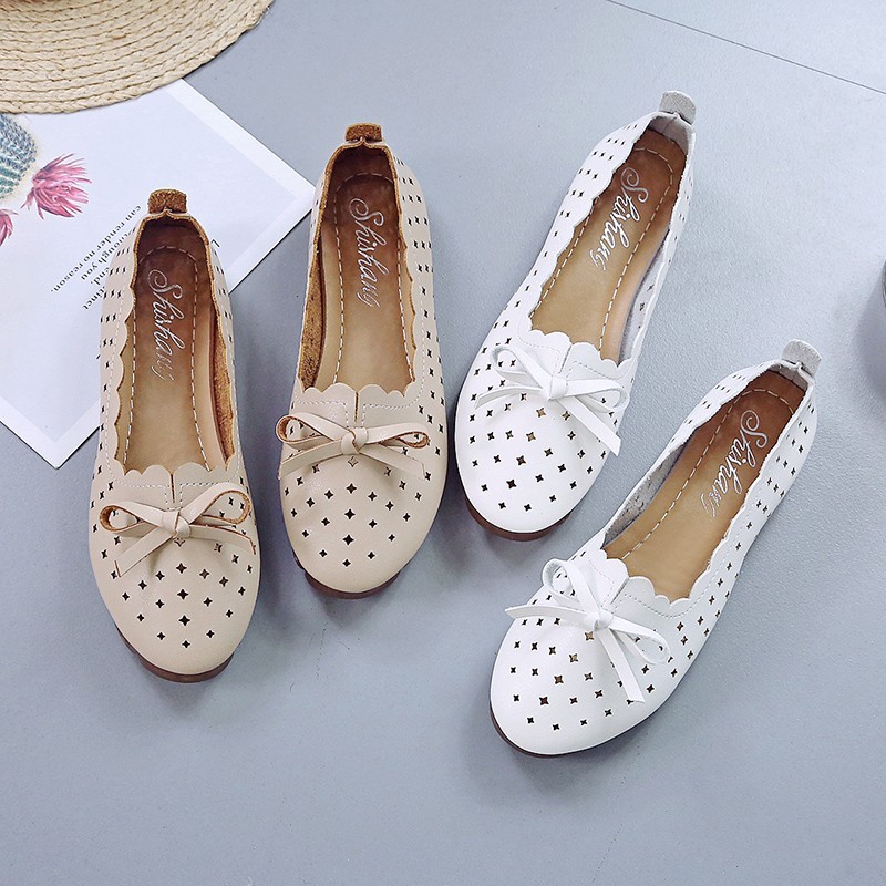 2022 Spring New Summer White Sneakers Women Mesh Flat Shoes Nurse Flats Shoes Casual Ballet Shoes Women 40