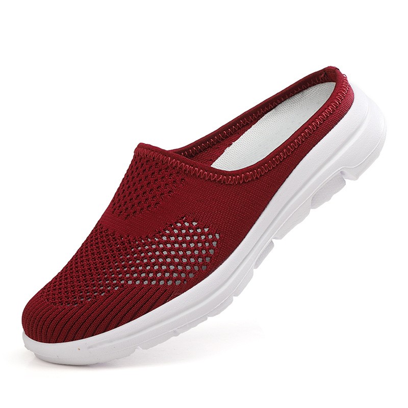 Half thickness traction surface breathable new women's shoes casual half-step lazy one pedal hollow out summer walking shoes