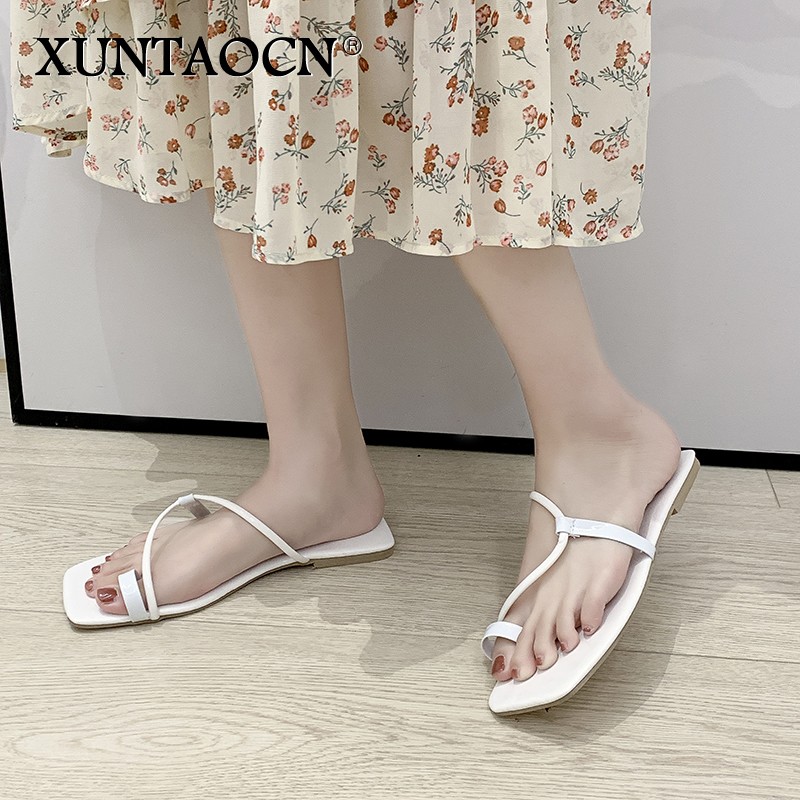 Women Summer Slippers Female Outdoor Fashion Flat Slides Euro and American Tide Rubber Soled Ladies Non-slip Slippers Selling