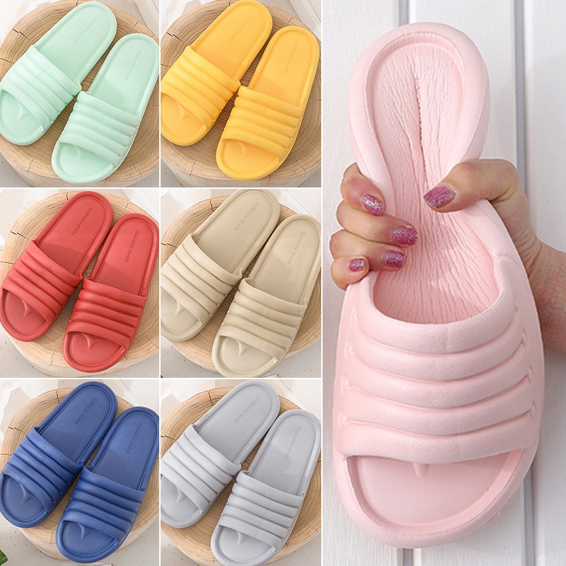 Women Summer Shoes Bathroom Slippers Lovers Sandals Indoor Fashion Home Slippers Non-slip Floor Casual Toilet Slippers Dropship