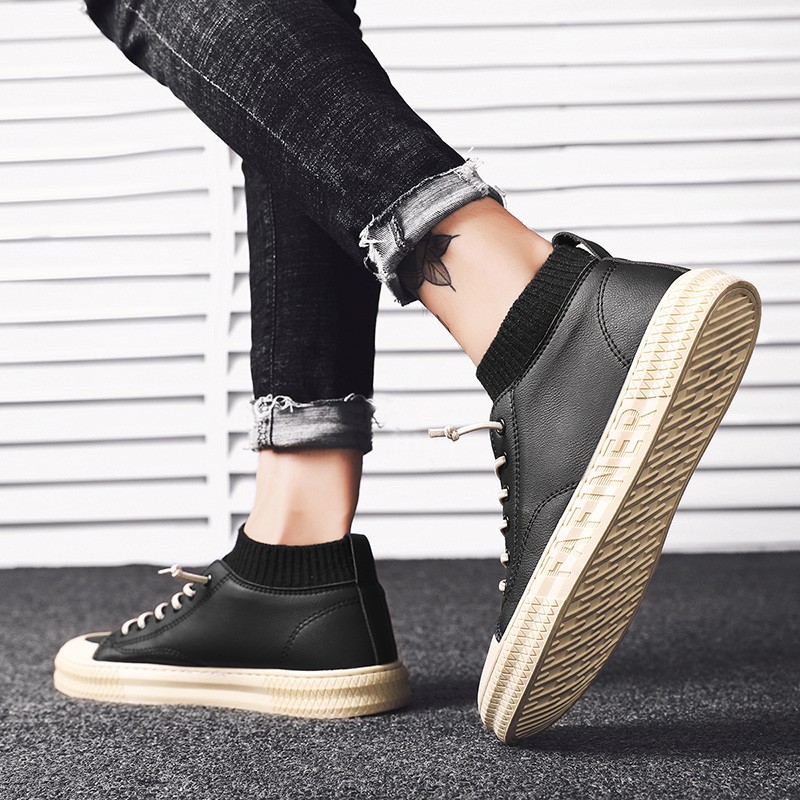 Men's Casual Leather Sneakers Thick Sole Warm Daily Shoes 2019 New Autumn/Winter Collection