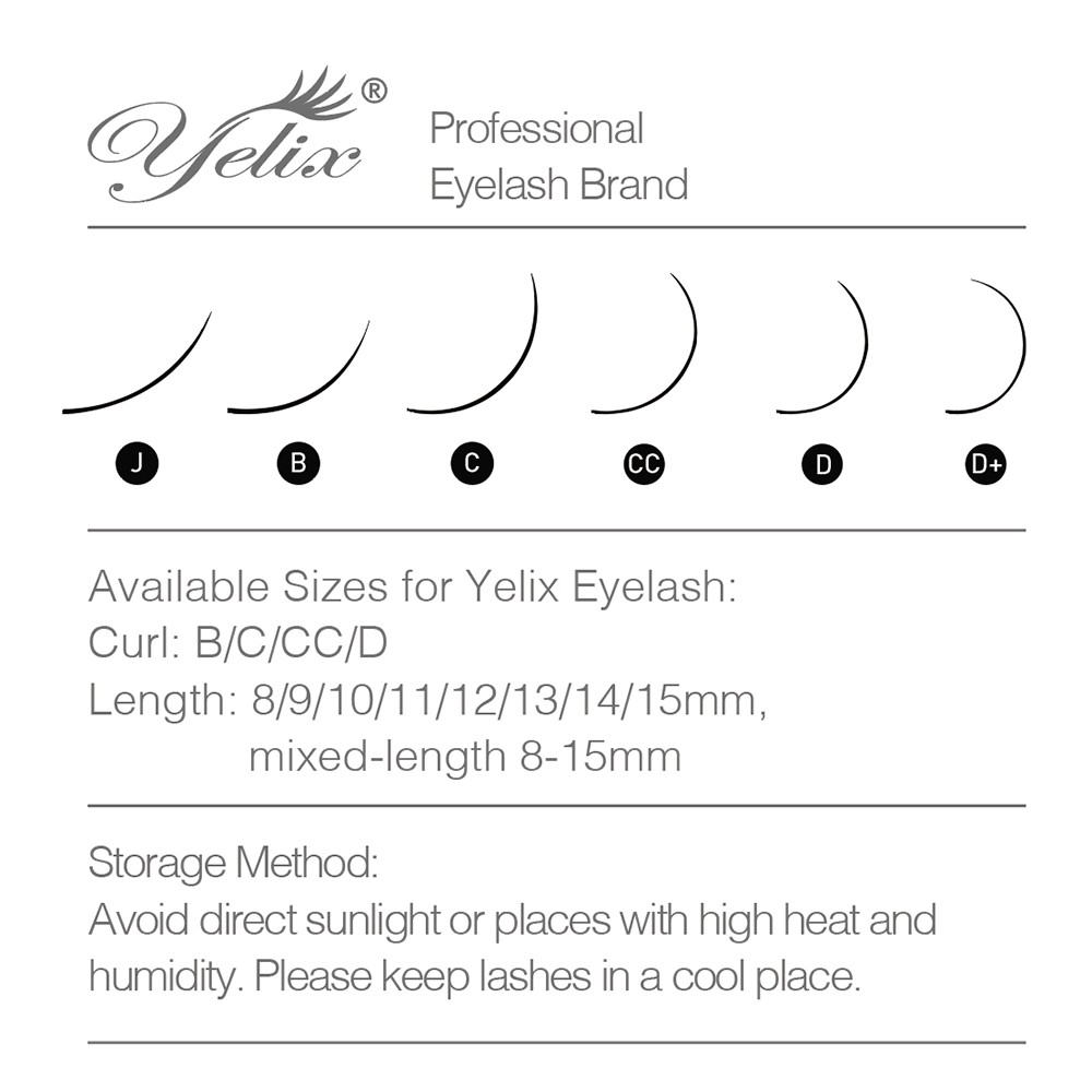 YELIX 0.07 C D False Eyelashes Dark Brown Individual Eyelash Extension Color Fake Eye Lashes Mink Eyelash Extension 100% Real