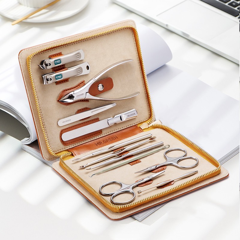 MR.GREEN Manicure Set 12 in 1 Full Functional Professional Stainless Steel Pedicure Sets with Portable Leather Gift Idea