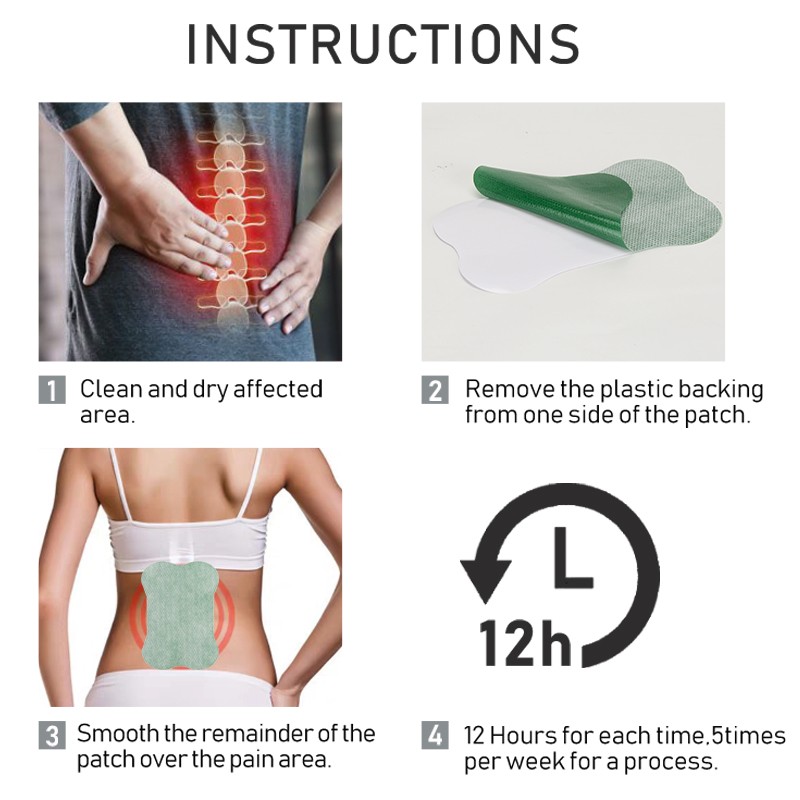 Lumbar Spine Stickers 12pcs Medical Plaster Arthritis Moxibustion Wormwood Back Pain Self Heating Orthopedic Pain Relief A526