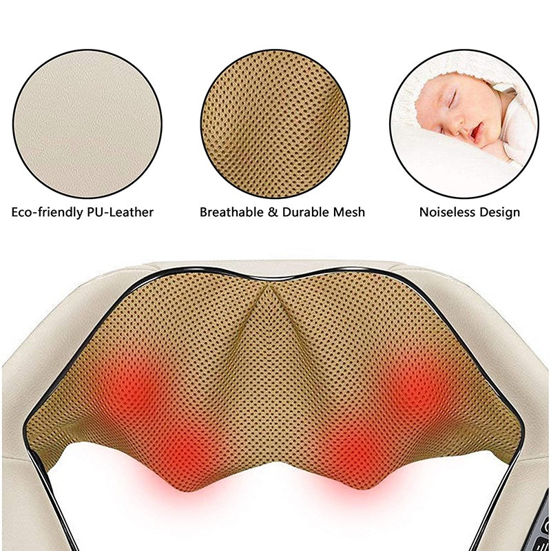 U Shape Electric Massage Shawl Infrared Heated 4D Kneading Car/Home Massage Device Shiatsu Back Neck Shoulder Body Care Tool