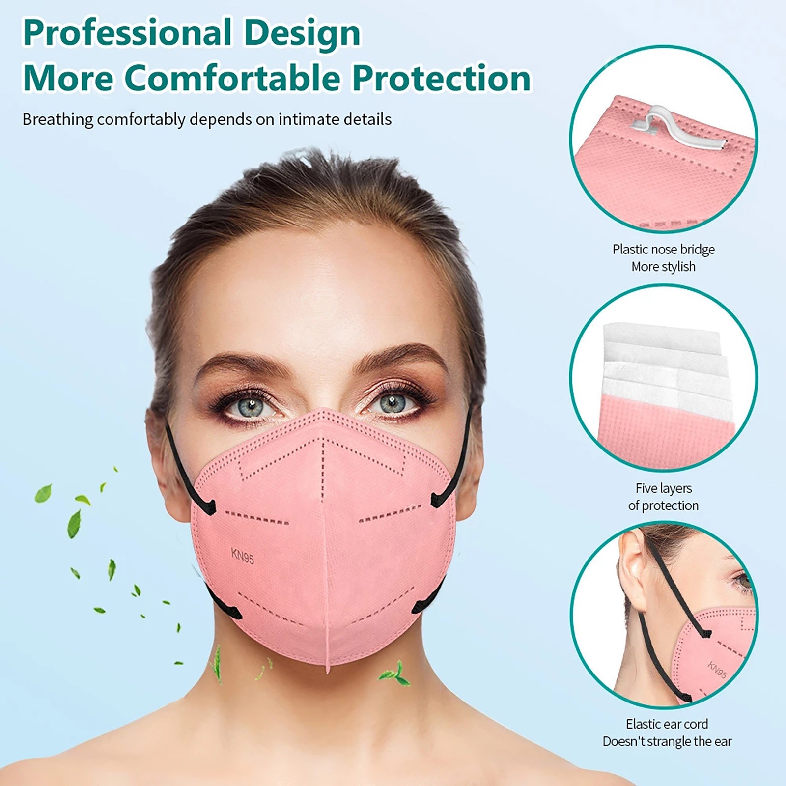 Morandi KN95 Mask ffp2necce 5 Layers FFP 2 Mascarillas FPP2 homology ada KN95 High Quality Mouth Face Mask Health Protection Mask