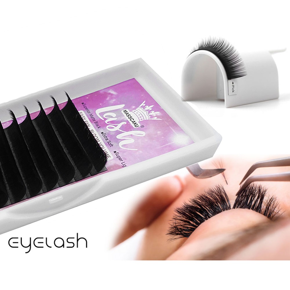 MASSCAKU Easy Fan Bloom Eyelash Extension Austomatic Flowering Fan Fast Making Self Fans Soft Silk Volume Lashes