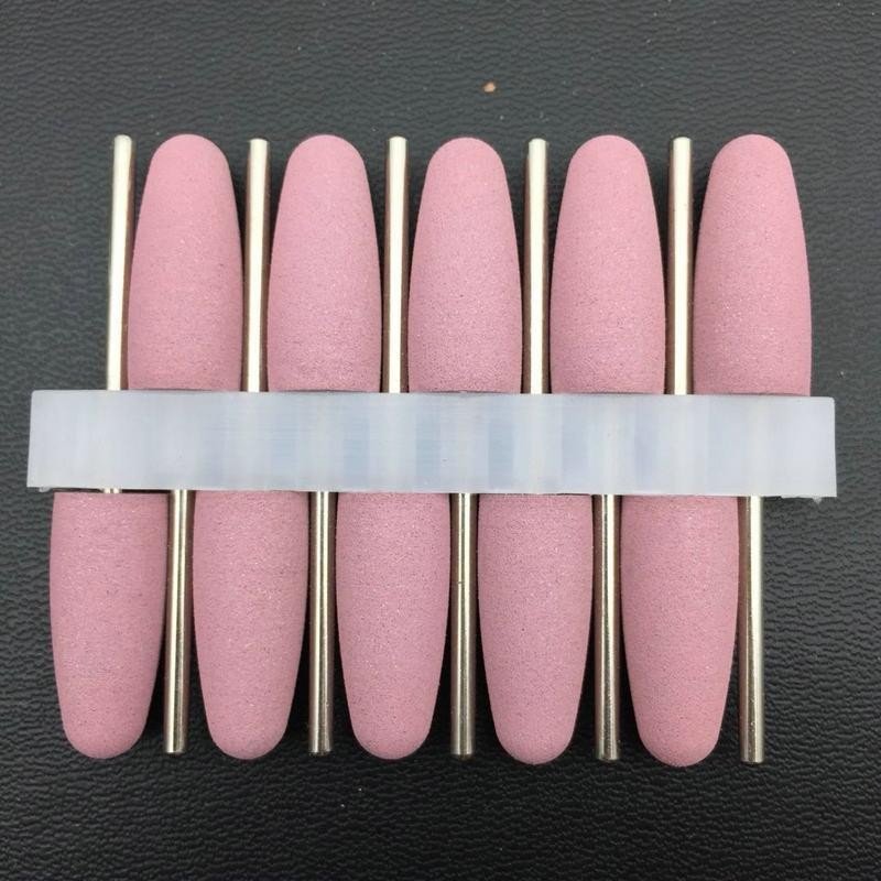 10pcs/set 10*24mm Rubber Silicone Nail Drills Big Head Bits Nail File Grinders For Manicure Pedicure Cuticle Clean Tools 15