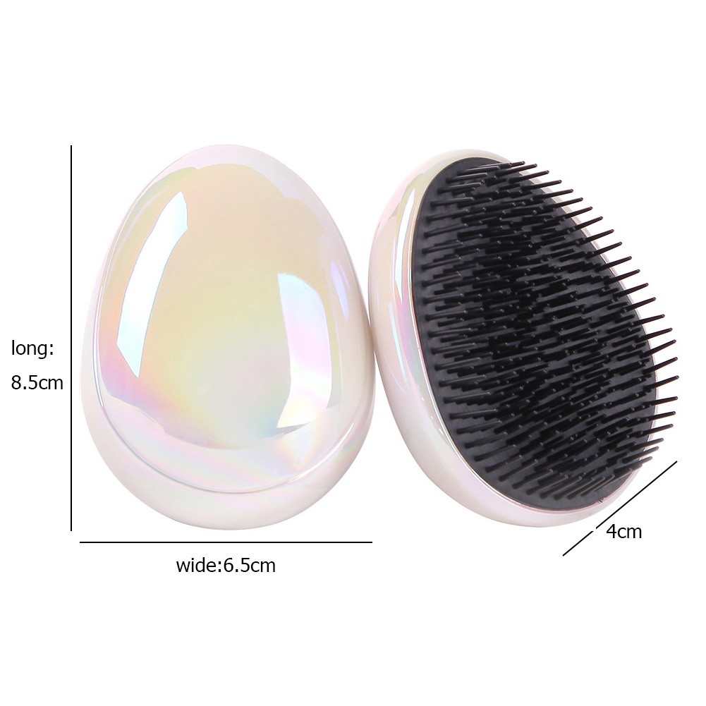 Anti-static Smoothing Egg Round Shape Hairdressing Detangling Comb Straightening Soft Hair Brush Salon Styling Travel Tool