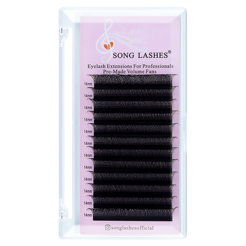 Sung 3D Lashes Premade Volume Fans w Shaped Eyelashes Extension 3 Tip C/D Curl High Quality Idividual Lash