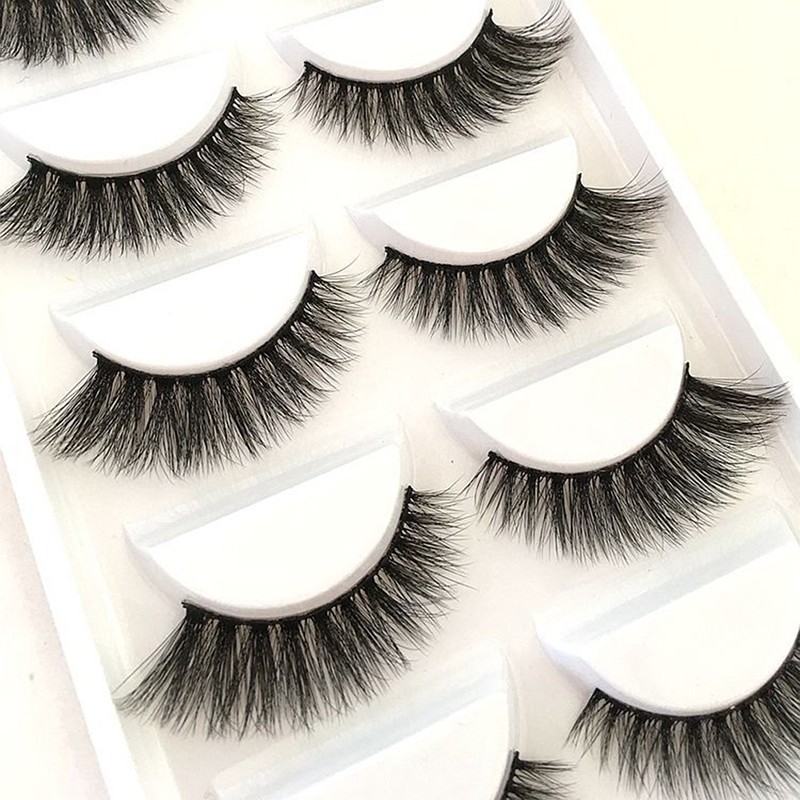 5 Pairs 3D Mink Lashes Natural Eyelashes Dramatic False Eyelashes Faux Cils Makeup Wholesale False Eyelashes Extension New Woman