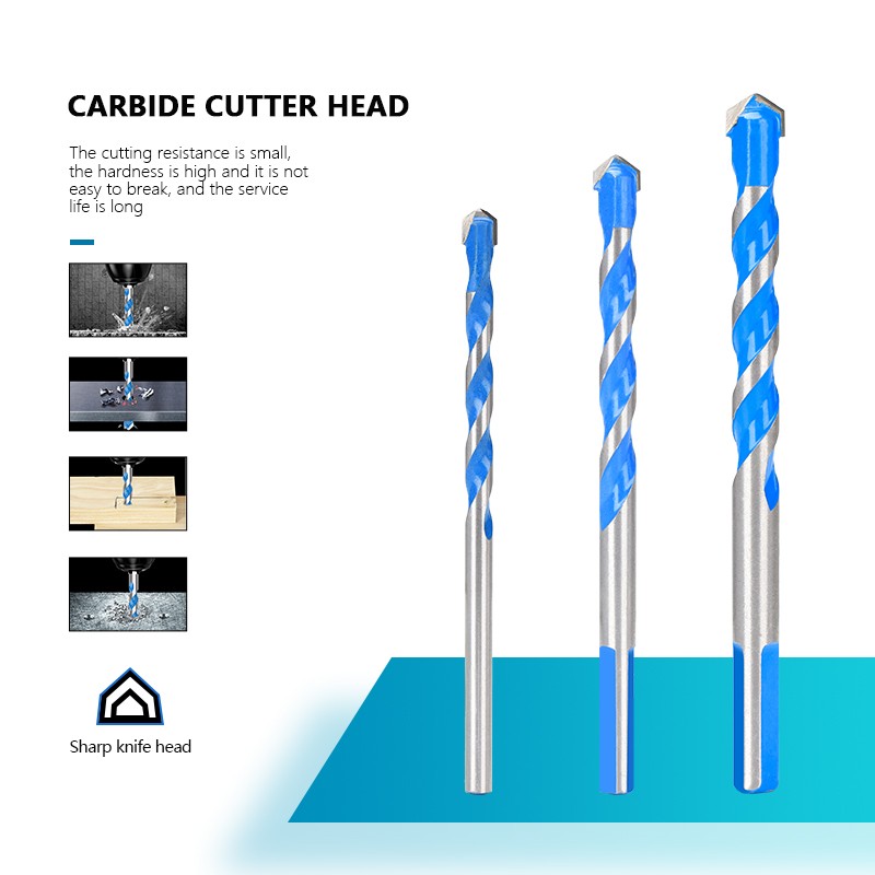 XCAN Drill Bit 3 4 5 6 8 10 12mm Glass Drill Bit Triangle Bit Ceramic Tile Concrete Brick Wood Hole Drill Cutter Drill Bit