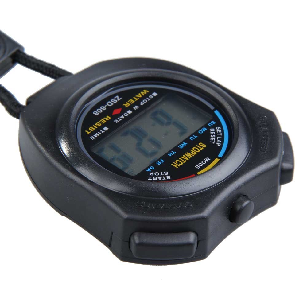 New Classic Waterproof Digital Professional Portable LCD Handheld Sports Stopwatch Timer Stop Watch With Chain For Sports