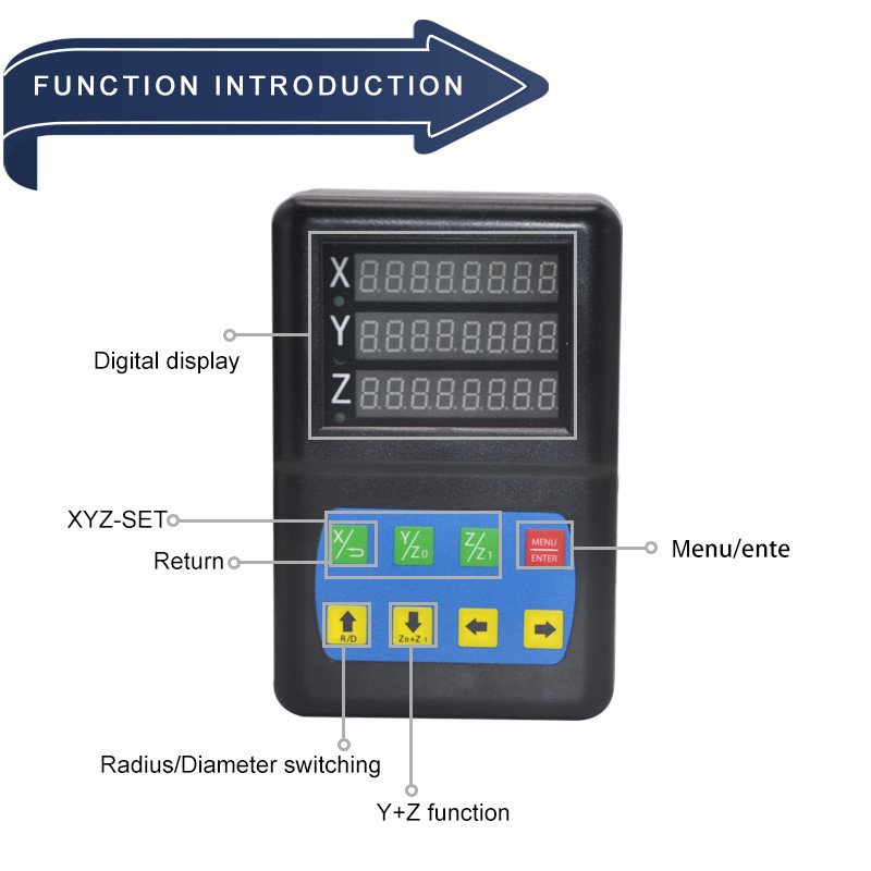 Ditron DL50 1Axis/2Axis/3Axis DRO Digital Readout with DRO Linear Glass Scale for Milling Machine Lathe Machine