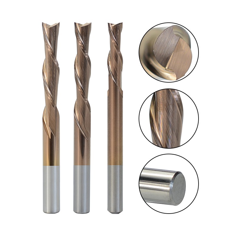 XCAN 2 Flute Cutter 3.175 4 5 6mm Shank Left Spiral Bottom Cutter Carbide Spiral End Mill For Cutting Aluminum CNC Router Bits