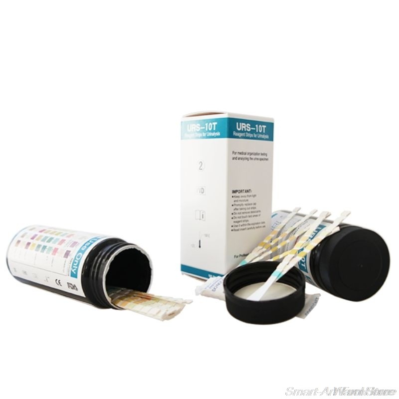 100 Strips URS-10T Urinalysis Reagent Strips 10 Urine Parameters Test Strip Leukocytes Nitrite Polybilinogen Protein pH