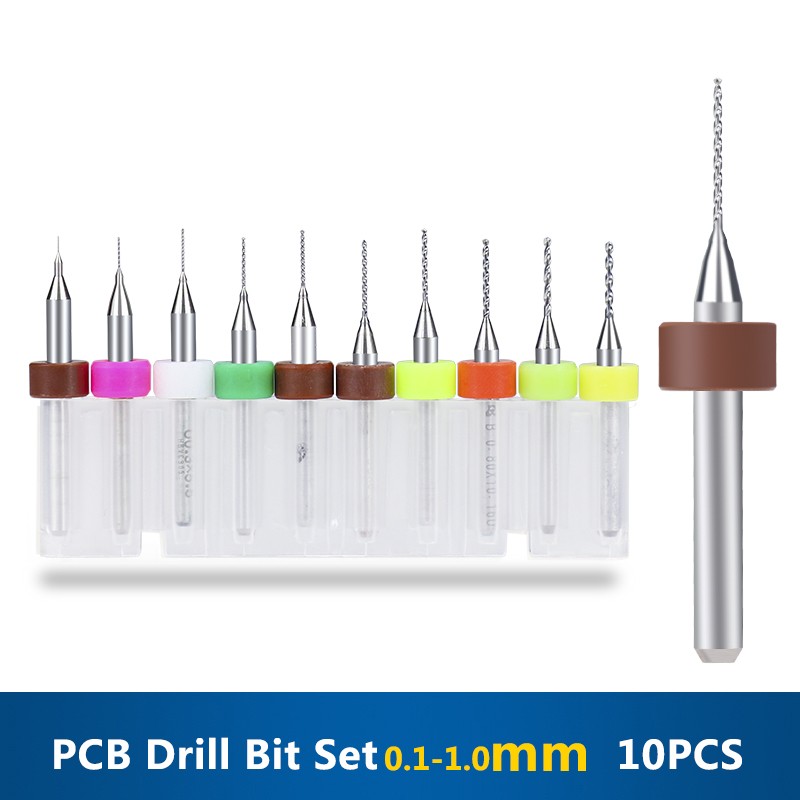 XCAN PCB Drill Bit 0.1-1.0mm Tungsten Carbide Mini Drill Bit for Circuit Board Printing