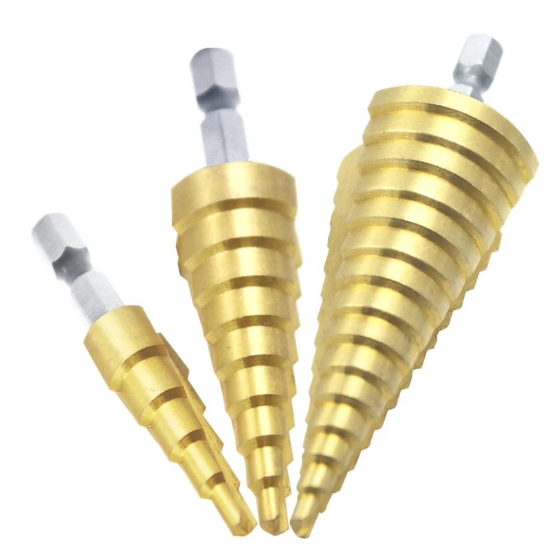 3pcs HSS Titanium Drill Bit 4-12 4-20 4-32 Drill Metal Power Tools High Speed ​​Steel Wood Hole Cutter Cone Drill