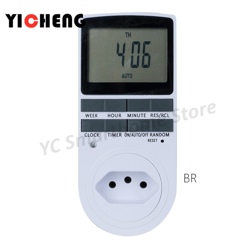 Big Screen Timer EU US UK Kitchen Socket Timing Switch Electronic Timer AU BR FR